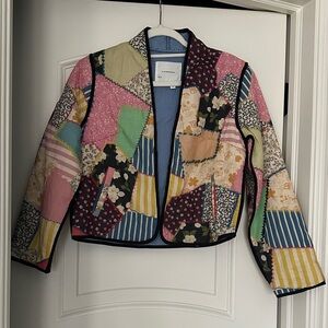 Anthropologie Multicolor Patchwork jacket 100% cotton